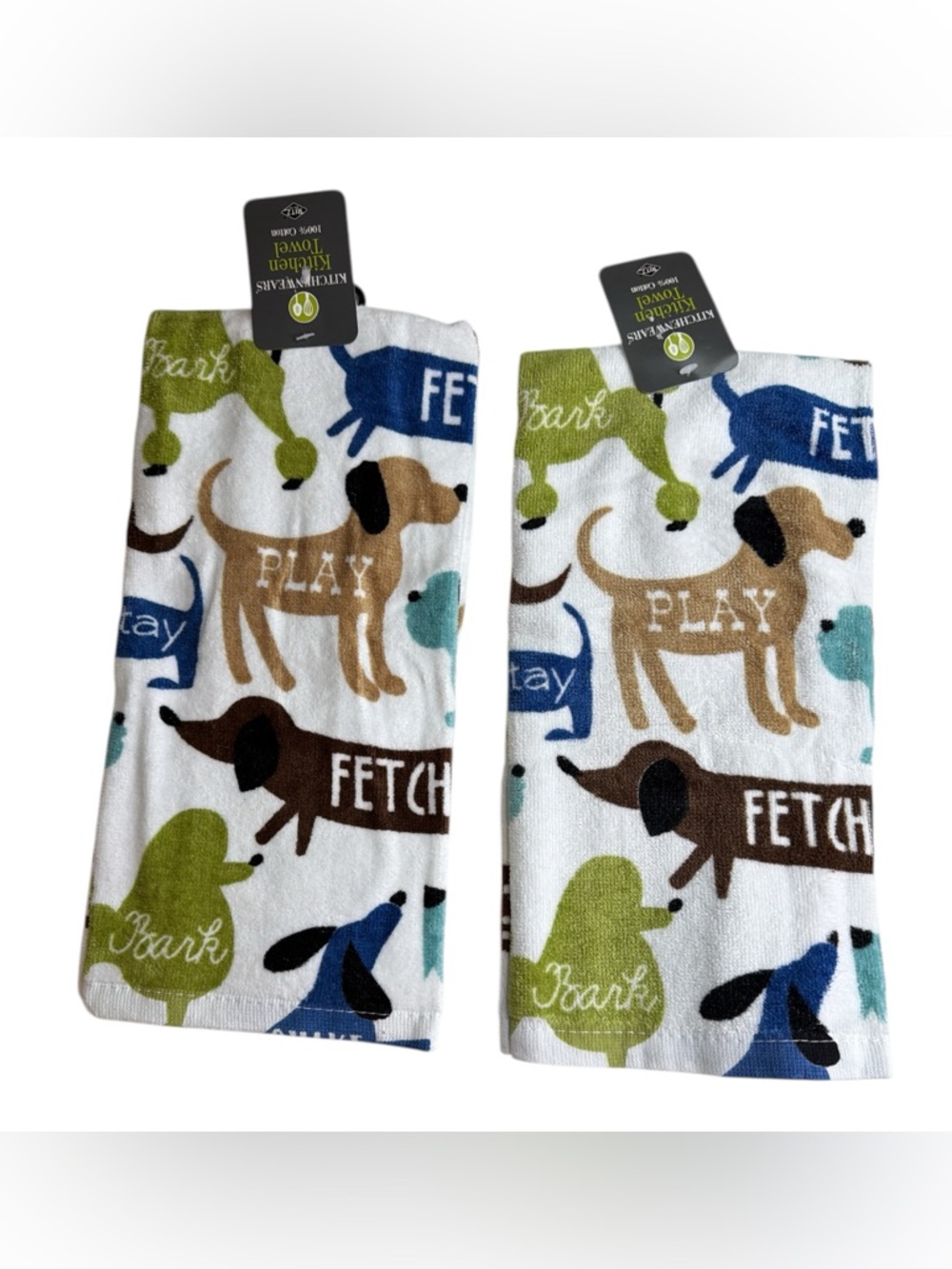 NWT SET of 2 - Ritz Kitchen Wears 100% cotton kitchen towel dog  🐶 theme